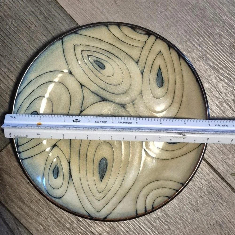 Pier 1 Imports Teal Reactive Stoneware 2 8 Inch Plates Blue Green Glaze